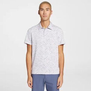 VRST Men's Dusty Grape Plaid Pique Print Golf Polo Small
